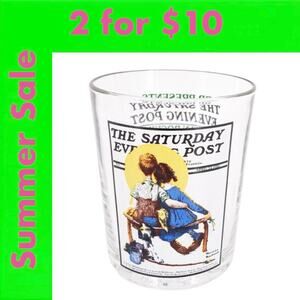 Norman Rockwell Young Love glass tumbler vintage SALE